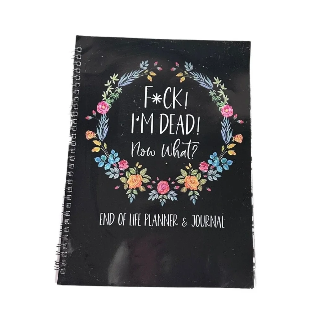 Unbranded End of Life Planner Journal Unisex OS Black Excellent‎ Floral Humor